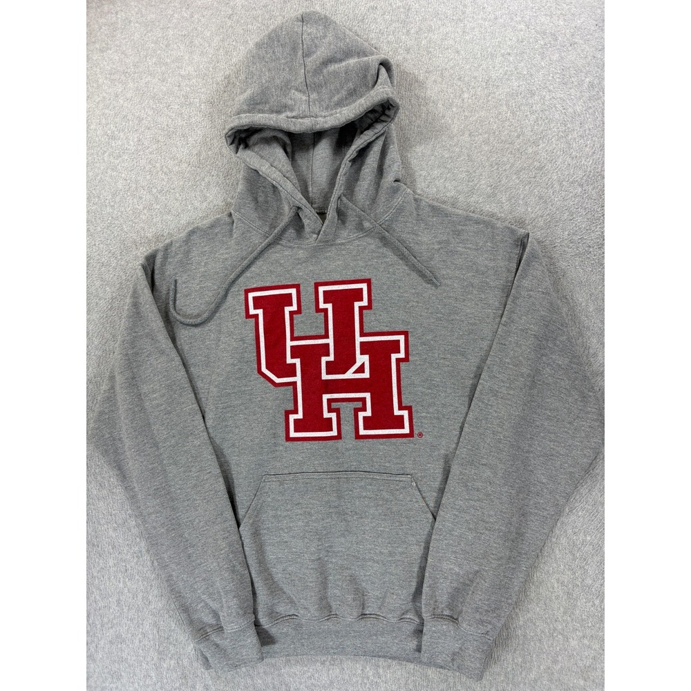 Houston Cougars Screened Logo Campus Hoodie Sweatshirt (Men's Medium) Gray